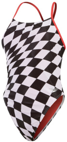 Speedo Womens Allover Digital Tie Back Chequered Flag